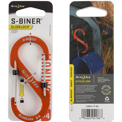 Карабин алюминиевый с блокировкой Nite Ize S-Biner® SlideLock® 4 оранжевый