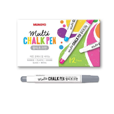 Маркер-карандаш меловой для доски и стекла Mungyo Chalk Pen круглый серебряный