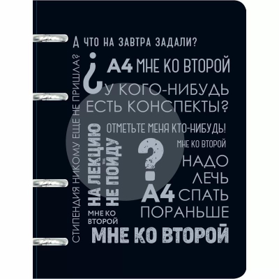 Тетрадь A5 100л клетка на кольцах Listoff® пластиковая обложка 'Такие студенты'