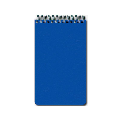 Блокнот A6+  50л без линовки на гребне Полином 'Каменная' бумага пластиковая обложка 'Waterproof-Антидождь' синий