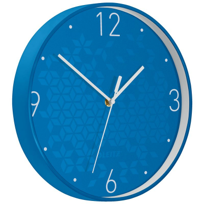 Часы настенные Leitz d-29см плавный ход WOW голубые