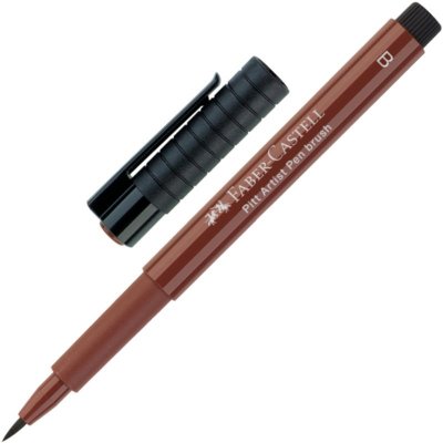Ручка-кисточка капиллярная художественная Faber-Castell Pitt коричневая (169)