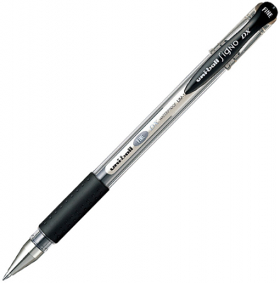Ручка гелевая Uni-Ball 0.7мм Signo DX с резиновой манжетой черная