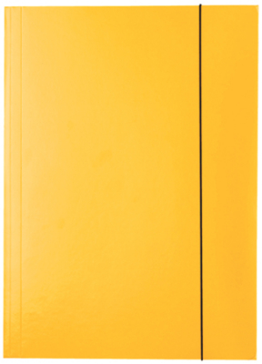 Папка с резиновой застежкой картонная A4 до 400л с 3 клапанами Esselte глянцевая желтая