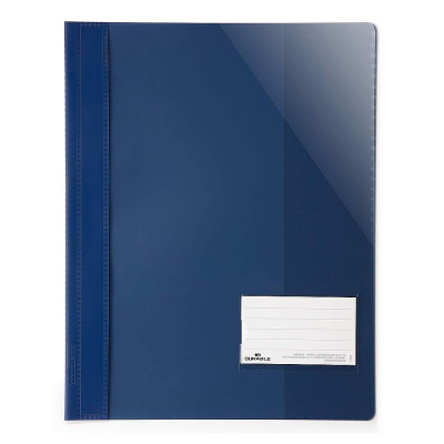 Скоросшиватель пластиковый A4 с карманом для визитки Durable Clear view folder A4+ синий