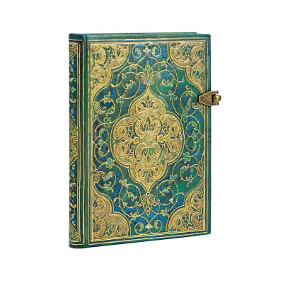 Записная книжка A6 120л линейка Paperblanks Turquoise Chronicles Mini на металлической застежке