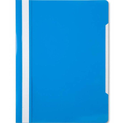 Скоросшиватель пластиковый A4 Бюрократ 160/120мкм глянцевый голубой