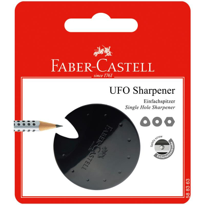 Точилка 1 диаметр Faber-Castell 'UFO' цвета ассорти в блистере