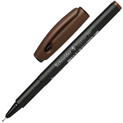 Ручка капиллярная Schneider 0.4мм Topliner 967 коричневая