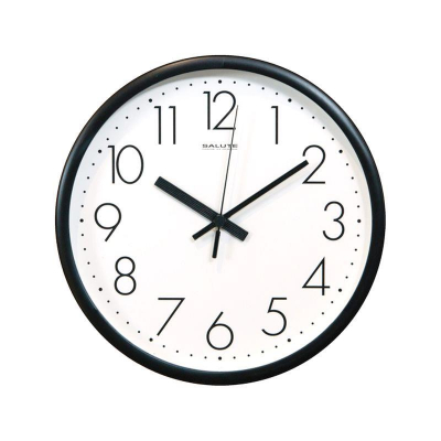 Часы настенные Салют Классика d-26см белый циферблат черные стрелки черный обод
