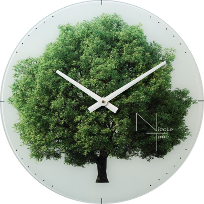 Часы настенные Салют Дизайнерские NicoleTime стекло d-50см 'Noosphere' белые стрелки