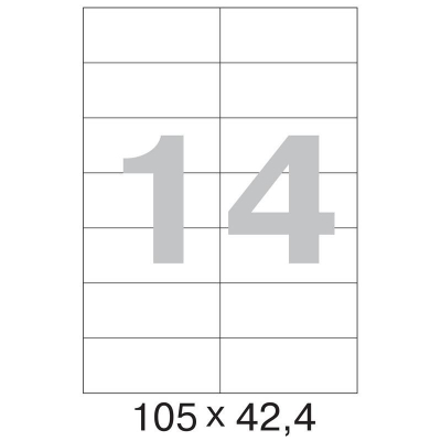 Этикетки самоклеящиеся бумажные  14шт/A4 105х42.4мм I/L/C белые 100л