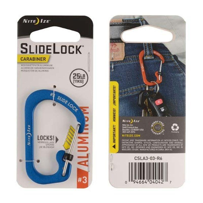 Карабин алюминиевый с блокировкой Nite Ize SlideLock® Carabiner Aluminum 3 синий