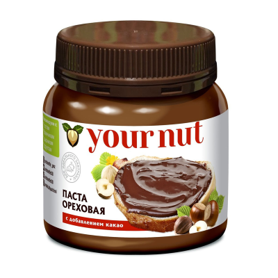 Ореховая паста десертная из обжаренного фундука с какао Your nut 250г