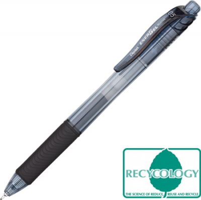 Ручка гелевая автоматическая Pentel 0.5мм EnerGel-X Needle Point с резиновой манжетой игольчатый стержень черная