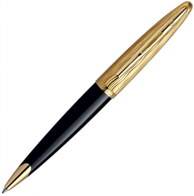 Ручка шариковая Waterman Carene Essential Black GT Medium синие чернила