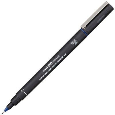 Ручка капиллярная художественная Uni Pin Fine Line d-0.40мм синяя