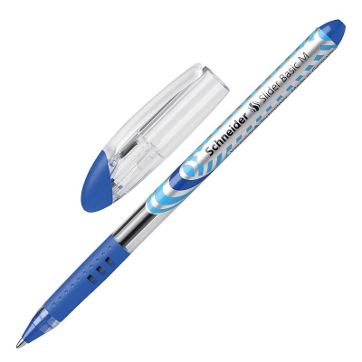 Ручка шариковая Schneider 1.0мм Slider Basic M с резиновой манжетой одноразовая синяя