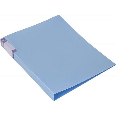 Папка с боковым прижимом 30мм Бюрократ Gems голубой топаз