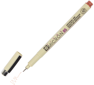 Ручка капиллярная художественная Sakura Pigma Micron d-0.45мм коричневая