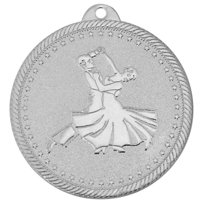 Медаль спортивная бальные танцы '2место' d-5см металл серебро