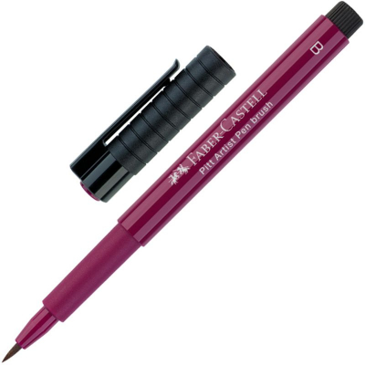 Ручка-кисточка капиллярная художественная Faber-Castell Pitt красный анилин (133)