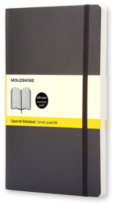 Записная книжка A6  96л клетка Moleskine® Classic Soft Pocket мягкая обложка на резиновой застежке черная