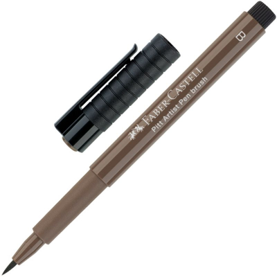 Ручка-кисточка капиллярная художественная Faber-Castell Pitt орех коричневый (177)