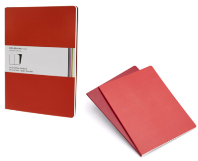Записная книжка A4-  48л без линовки Moleskine® Volant XLarge 2шт мягкая обложка красная