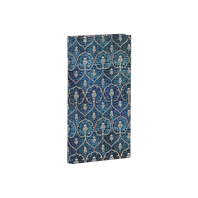 Записная книжка A6+  88л линейка Paperblanks 'Blue Velvet' Slim 9х18см на резиновой застежке