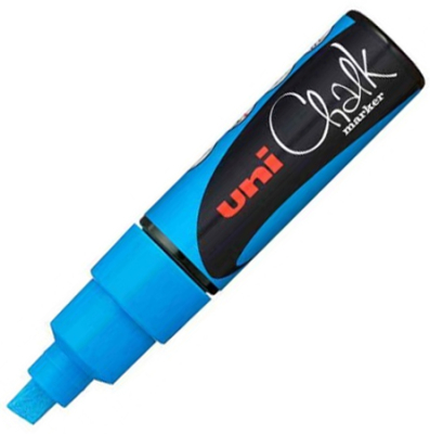 Маркер-жидкий мел Uni Chalk Marker  8.0мм голубой
