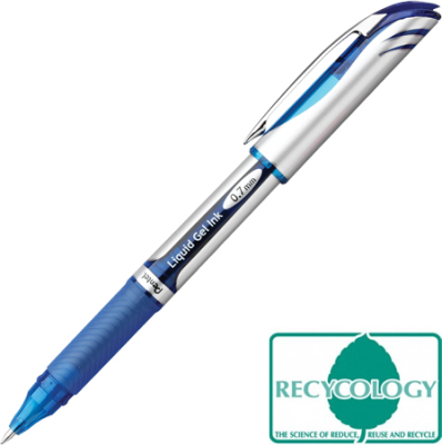 Ручка гелевая Pentel 0.7мм EnerGel с резиновой манжетой синяя