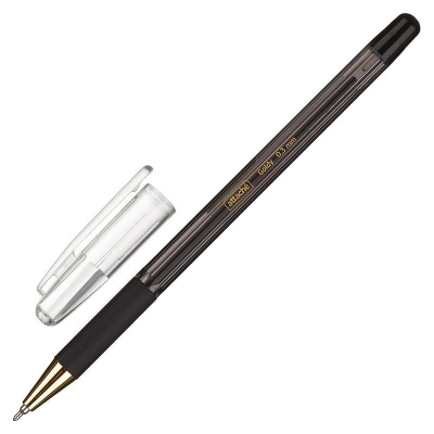 Ручка шариковая Attache 0.7мм 'Goldy' с резиновой манжетой игольчатый стержень черная