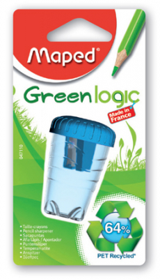 Точилка 1 диаметр Maped Plastic GreenLogic с контейнером в блистере
