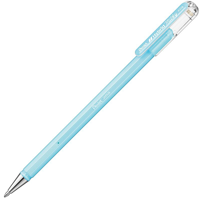 Ручка гелевая Pentel 0.8мм Hybrid Milky пастельная голубая