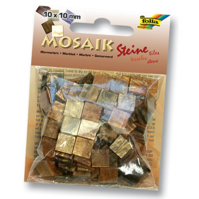 Мозаика Folia мраморная 10х10мм 190шт оттенки коричневого