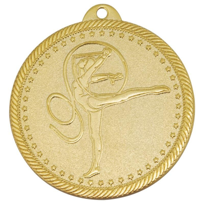 Медаль спортивная художественная гимнастика '1 место' d-5см металл золото