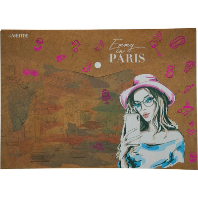 Папка-конверт на кнопке A4 deVENTE пластиковая 180мкм 'Emmy in Paris'