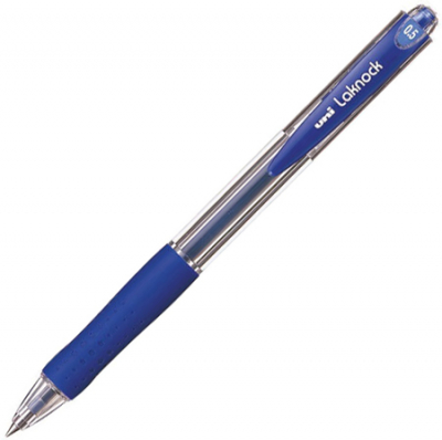Ручка шариковая автоматическая Uni-Ball 0.5мм Laknock с резиновой манжетой синяя