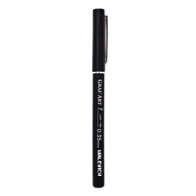 Ручка капиллярная художественная Малевичъ Graf'Art Pro d-0.35мм черная