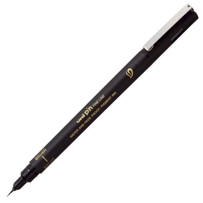 Ручка-кисточка капиллярная художественная Uni Pin Extra Brush Fine Line черная