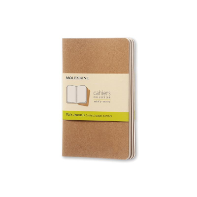 Записная книжка A6  32л без линовки Moleskine® Cahier Pocket 3шт картонная обложка бежевая