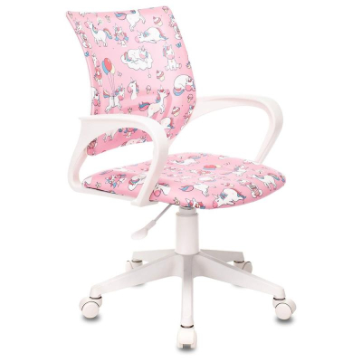 Кресло детское Бюрократ Burokids-1W ткань розовое 'Unicorn'
