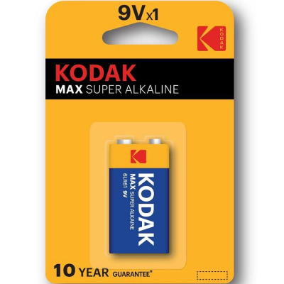 Батарейка Kodak  9V 6LR61/Крона MAX SUPER Alkaline