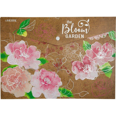 Папка-конверт на кнопке A4 deVENTE пластиковая 180мкм 'Bloom Garden' Red