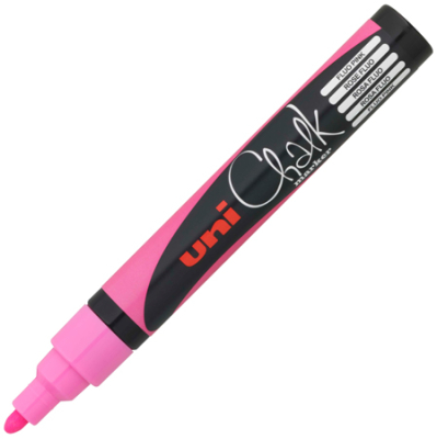 Маркер-жидкий мел Uni Chalk Marker  2.5мм  флуоресцентный розовый