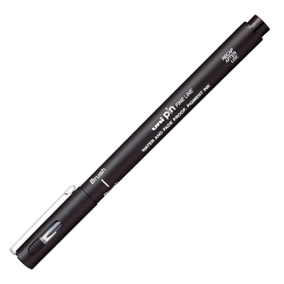 Ручка-кисточка капиллярная художественная Uni Pin Brush  Fine Line черная