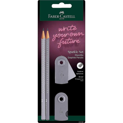 Набор Faber-Castell Sparkle 2 карандаша +ластик +точилка 'Бархатный серый' в блистере