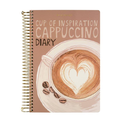 Ежедневник A5 Bruno Visconti 'Cute diary' 272стр на гребне твердая обложка 'Счастье в кофе Сappuccino'