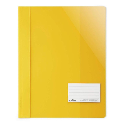 Скоросшиватель пластиковый A4 с карманом для визитки Durable Clear view folder A4+ желтый